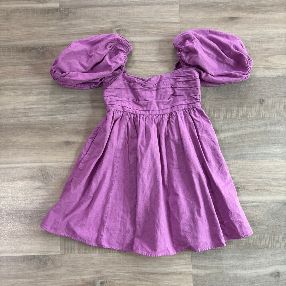 Abercrombie & Fitch Emerson Linen Blend Dress Women Size Small Petite - Picture 2 of 5